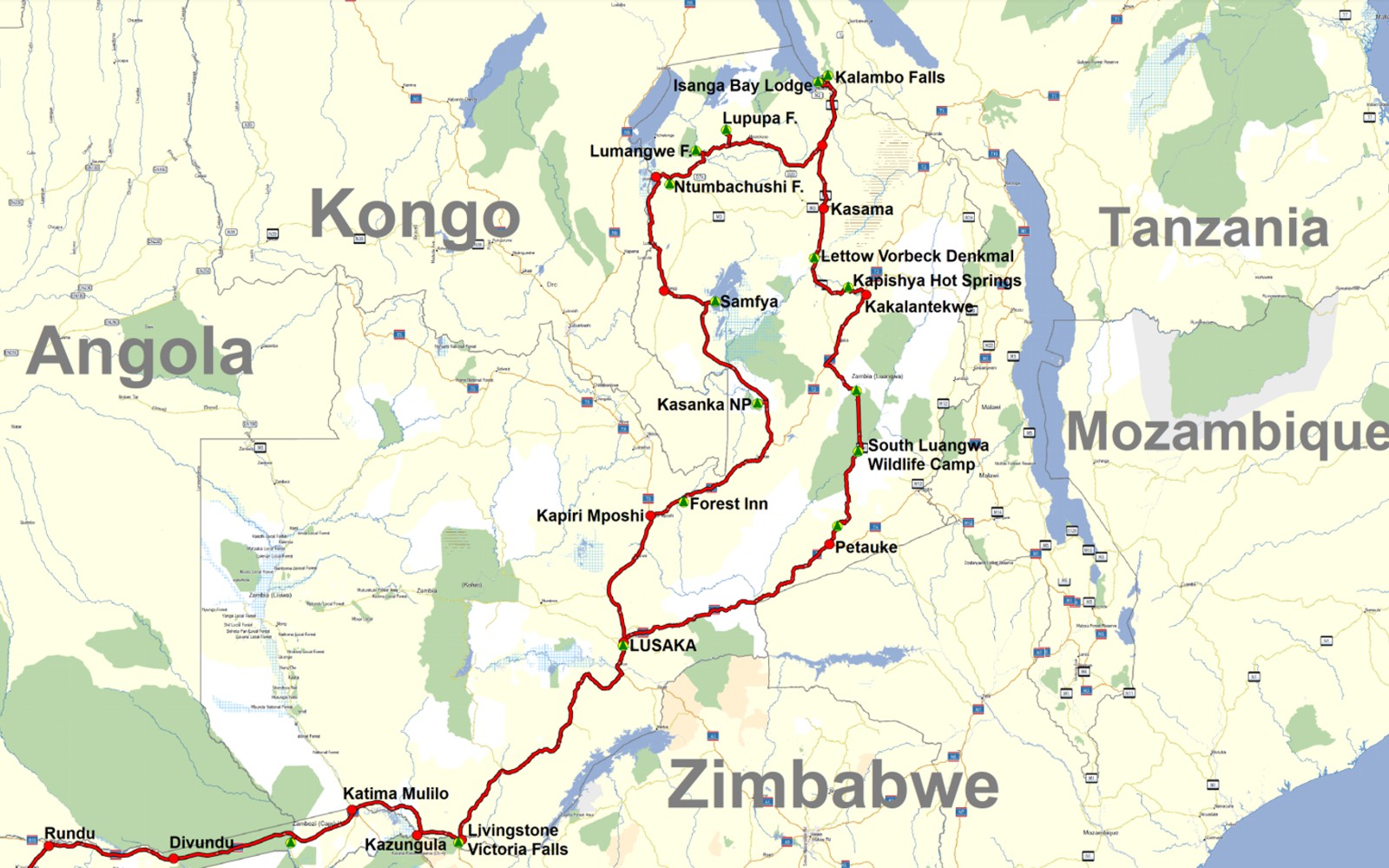 zambia map